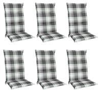 Beautissu Lot de 6 coussins pour dossier haut 120x50 cm Rembourrage vert menthe à carreaux
