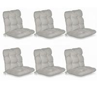 Beautissu Lot de 6 coussins pour fauteuils à dossier bas Flair NL, 100 x 50 x 8 cm, gris