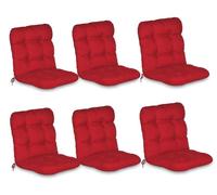 Beautissu Lot de 6 coussins pour fauteuils à dossier bas Flair NL, 100 x 50 x 8 cm, rouge