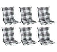 Beautissu Lot de 6 coussins Sunny MK à dossier bas 100 x 50 cm, vert menthe à carreaux