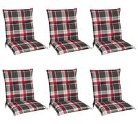 Beautissu Lot de 6 coussins Sunny RK à dossier bas 100 x 50 cm à carreaux bordeaux