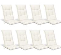 Beautissu Lot de 8 coussins d'assise Base HL pour fauteuils à dossier haut, 120 x 50 x 6 cm, couleur naturelle