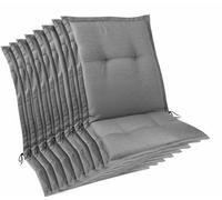 Beautissu, lot de 8 coussins d'assise haut de gamme pour chaises de jardin à dossier bas, 105 x 50 x 7 cm, gris clair
