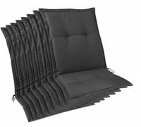 Beautissu, lot de 8 coussins d'assise haut de gamme pour chaises de jardin à dossier bas, 105 x 50 x 7 cm, anthracite