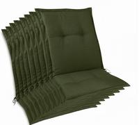 Beautissu, lot de 8 coussins d'assise haut de gamme pour fauteuil bas, 105 x 50 x 7 cm, vert foncé
