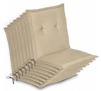 Beautissu Lot de 8 coussins pour chaise de jardin à dossier bas Loft NL, 100 x 50 x 6 cm, naturel