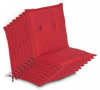 Beautissu Lot de 8 coussins pour chaise de jardin à dossier bas Loft NL, 100 x 50 x 6 cm, rouge