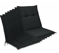 Beautissu Lot de 8 coussins pour dossier bas Base NL, 100 x 50 cm, graphite