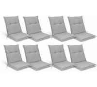 Beautissu Lot de 8 coussins pour dossier bas Base NL, 100 x 50 cm, gris