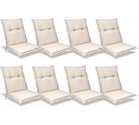 Beautissu Lot de 8 coussins pour dossier bas Base NL, 100 x 50 cm, naturel
