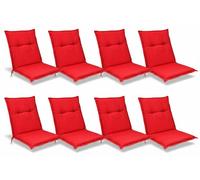 Beautissu Lot de 8 coussins pour dossier bas Base NL, 100 x 50 cm, rouge