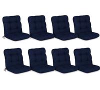 Beautissu Flair NL, coussin bas, 100x50x8 cm, bleu foncé, lot de 8