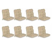 Beautissu Lot de 8 coussins pour fauteuils à dossier bas Flair NL, 100 x 50 x 8 cm, naturel