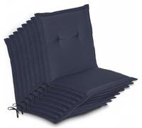 Beautissu Lot de 8 coussins pour fauteuils à dossier bas Loft NL, 100 x 50 x 6 cm, bleu foncé