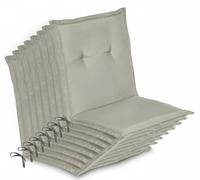 Beautissu Lot de 8 coussins pour fauteuils à dossier bas Loft NL, 100 x 50 x 6 cm, gris clair