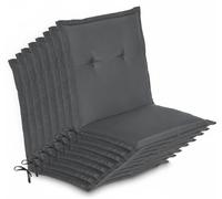 Beautissu Lot de 8 coussins pour fauteuils à dossier bas Loft NL, 100 x 50 x 6 cm, gris graphite