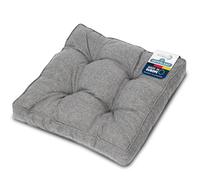 Beautissu Lounge Coussin Salon de Jardin Exterieur Assise 60x60 cm - Anti-Salissures Imperméable 10 cm d'épaisseur - Coussin Fauteuil Jardin Confortable Gris Clair - BeauFlair