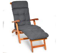 Beautissu Matelas confortable pour chaise longue Deckchair, 200 x 50 x 8 cm, gris