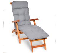 Beautissu Matelas confortable pour chaise longue Deckchair, 200 x 50 x 8 cm, gris clair