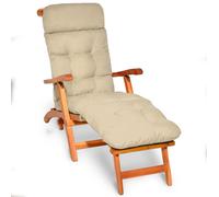 Beautissu Matelas confortable pour chaise longue Deckchair, 200 x 50 x 8 cm, naturel