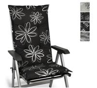 Beautissu Matelas Coussin pour Chaise Fauteuil de Jardin terrasse Flores 120x50x6cm - Haut Dossier