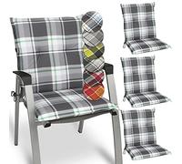 Beautissu, coussin plat Sunny MK, dimensions 100x50x6 cm, motif à carreaux vert menthe, lot de 4