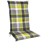 Beautissu Matelas Coussin pour Chaise Fauteuil Haut Dossier résistants | 120x50cm 6cm epaisseur vert confortable jardin terrasse balcon galette extérieur rembourré Sunny GR