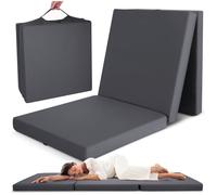 Beautissu Matelas d'appoint pliable Adulte Campix - 60x190 cm Anthracite - Chauffeuse convertible - Lit futon pliant d'invité