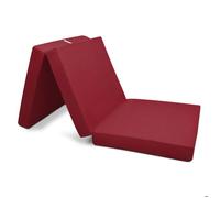 Beautissu Matelas Pliable 1 Personne Adulte 60x190 cm - Mousse Chauffeuse 1 Place Matelas de Sol Camping Pliant Futon Voyage Lit d'Appoint Rouge - Campix
