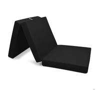 Beautissu Matelas d'appoint pliable Adulte Campix - 80x195cm Noir - Chauffeuse convertible - Lit futon pliant d'invité