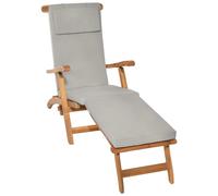 Beautissu Matelas de chaise longue de luxe LoftLux DC, 175 x 45 x 5 cm, gris clair