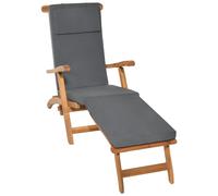 Beautissu Matelas de chaise longue de luxe LoftLux DC, 175 x 45 x 5 cm, gris graphite