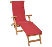 Beautissu Matelas de chaise longue de luxe LoftLux DC, 175 x 45 x 5 cm, rouge
