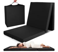 Beautissu Matelas Pliable 1 Personne Adulte 60x190 cm - Mousse Chauffeuse 1 Place Matelas de Sol Camping Pliant Futon Voyage Lit d'Appoint Noir - Campix