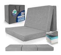 Beautissu Matelas Pliable 120x200cm avec Poche en Mousse visqueuse Lavable | gris housse extra épaisse lit d'appoint transport facile grand confort sommeil Pliant viscose invité sol voyage Premium XXL