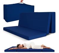 Beautissu Matelas Pliable 2 Personnes Adulte Mousse chauffeuse Matelas | 100x200cm bleu camping pliant futon voyage lit d'appoint 1 place Sol d'invité Campix