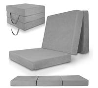 Beautissu Matelas Pliable avec Housse Lavable en Mousse visqueuse degré | 75x195cm gris extra épaisse 14cm lit d'appoint grand confort sommeil pliant Fermeté d'invité futon Premium L