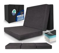 Beautissu Matelas Pliable avec Poche Housse Lavable lit d'appoint Mousse | 90x200cm anthracite extra épaisse transport facile grand confort sommeil pliant Anthracit Visqueuse sac invité Premium XL
