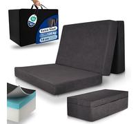 Beautissu Premium XXL Matelas Pliable 120x200 cm Anthracite avec housse - Extra Épaisse epaisseur 14 cm Degré Fermeté H3 & Housse