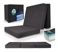 Beautissu Matelas Pliable Pliant lit d'appoint Mousse visqueuse avec Poche | 80x200cm anthracite extra épaisse housse lavable transport facile grand confort sommeil Anthracit viscoélastique Premium L