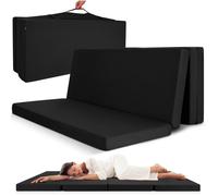 Beautissu Matelas pliant d'appoint - 120x195 cm Noir - Campix - Pouf pliable - Confortable lit d'invité - Futon