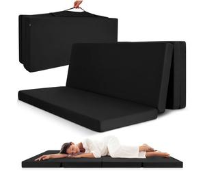 Beautissu Matelas pliant d'appoint - 120x195 cm Noir - Campix - Pouf pliable - Confortable lit d'invité - Futon
