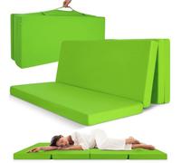 Beautissu Matelas pliant d'appoint - 120x195cm Vert - Campix - Pouf pliable - Confortable lit d'invité - Futon