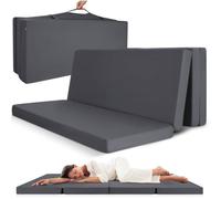 Beautissu Matelas pliant d'appoint - Anthracite - Campix - Pouf pliable - 120x195 cm