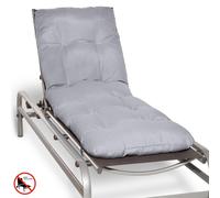 Beautissu Matelas pour chaise longue Deckchair Flair RL, 190x60x8 cm, gris clair