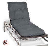 Beautissu Matelas pour chaise longue Deckchair Flair RL, 190x60x8 cm, gris graphite