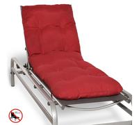 Beautissu Matelas pour chaise longue Deckchair Flair RL, 190x60x8 cm, rouge