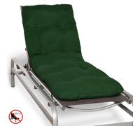 Beautissu Matelas pour chaise longue Deckchair Flair RL, 190x60x8 cm, vert foncé