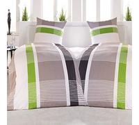 Beautissu Parure de lit en Coton 2 Sets Housses avec Fermeture éclair taie | 155x220cm d'oreiller 80x80cm housse de couette linge Dana
