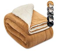 Beautissu Plaid canapé Sherpa Polaire Doux avec Aspect de Fourrure d'agneau